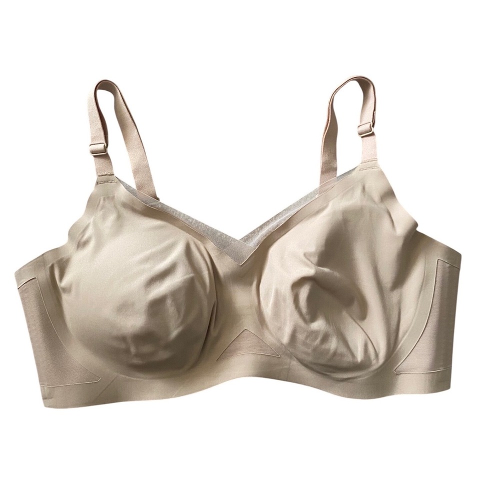 Honeylove Crossover Bra Women 1X‎ Sand Seamless Wirefree Support